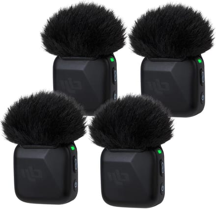 Set van 4 Microfoonfilters, Pluche Windcovers en Popfilter voor DJI Mic Mini, Zwart