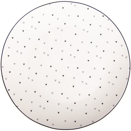 Clayre & Eef Ontbijtbord Ø 20 cm Wit Porselein Hartjes