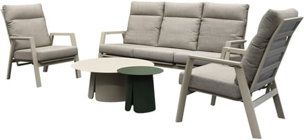 Barolo stoel bank loungeset 5 delig verstelbaar latte