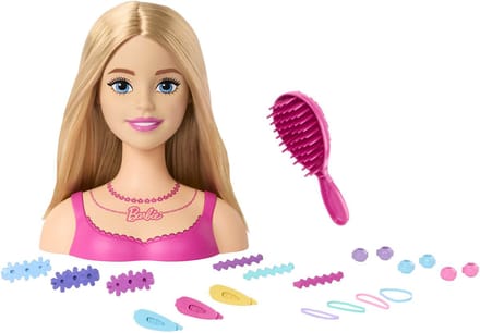 Barbie KapKop Met 21 Accessoires - Blond Haar - 5565142 - Haarstyling - Stylinghoofd - Mattel