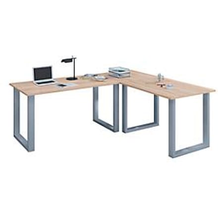VCM VCM Holz Schreibtisch | Eckschreibtisch schlicht | 130x130 | L Form links oder rechts | Arbeitstisch Platte 50 cm tief | Computertisch Büromöbel - Lona U