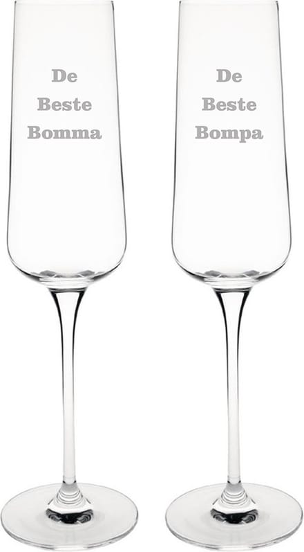 Champagneglas gegraveerd - 27cl - De Beste Bomma-De Beste Bompa