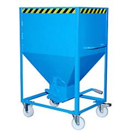 Silocontainer type SR 600, wielen, inhoud 600 liter, blauw RAL 5012