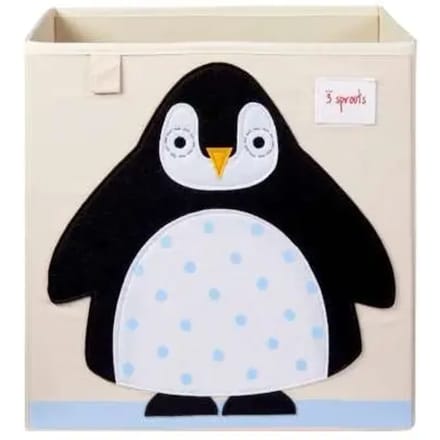 3 Sprouts Storage Box - Black Penguin