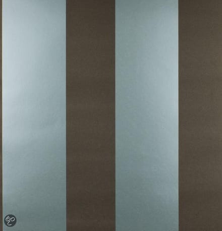 Dutch Wallcoverings Vliesbehang streep - bruin/blauw