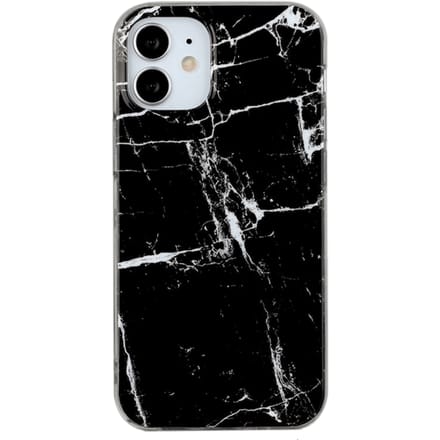 Mocaa iPhone 12 Mini Marmer Hoesje Zwart