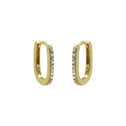 Karma Oorringen hoop ovaal goud Crystal