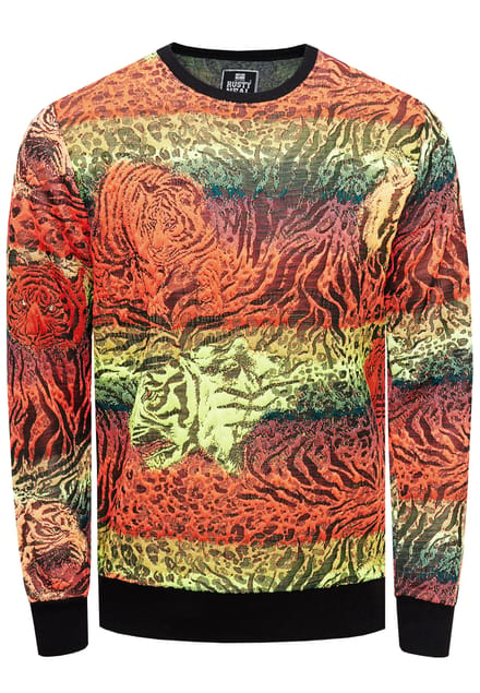 Neon Jacquard Tijger Trui