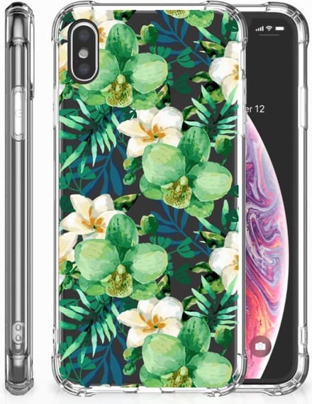Apple iPhone Xs Max Case Orchidee Groen