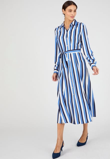 Damart - Blousejurk gestreept - Dames - Blauw - 52