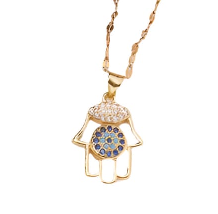 Design Heart Fatima's Hand Gold Necklace Gold 18K