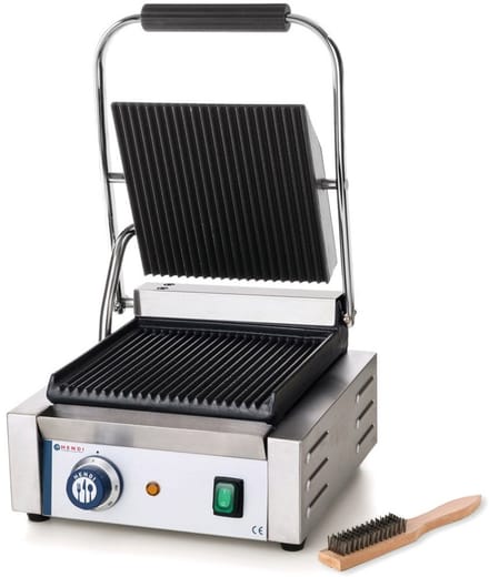 Professionele Enkele Contactgrill met Geribbelde Plaat en Hoge Temperatuur
