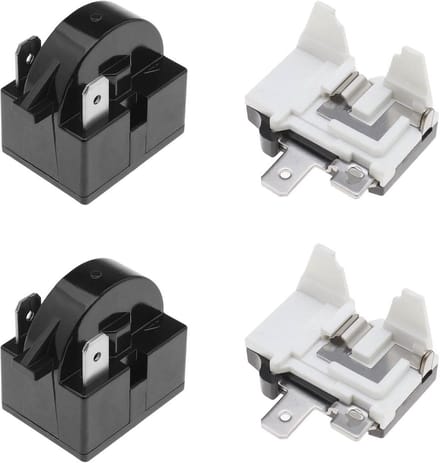 2x Startrelais en Overbelastingsbeveiliging 15 Ohm voor Koelkast en Vriezer Compressor (1/2HP)