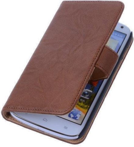 BestCases Bruin Huawei Ascend G610 Luxe Echt Lederen Booktype Hoesje