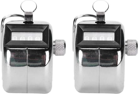 Set van 2 Mechanische Handtellers 4-Cijferig Inclusief Resetknop