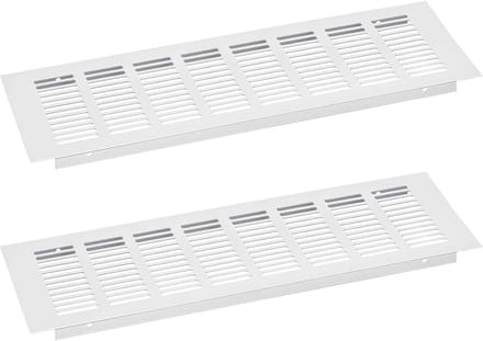 Ventilatierooster Aluminium Zilver Rechthoekig - 2 Stuks 350x100mm