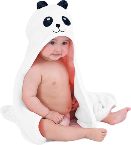 Mooiys Baby Fleece Wikkeldeken met Capuchon - 75x100 cm - Panda