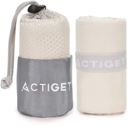 Actiget® Strandlaken | Badlaken | Sneldrogend | Strandhanddoek | Microvezel | 80 x 40 cm | Beige