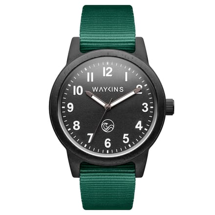 Bacana | Zwart Bamboe Horloge