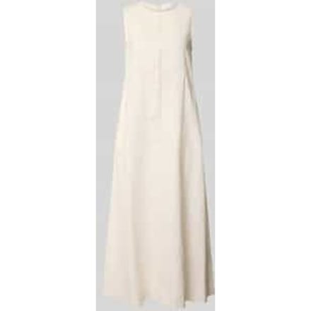 relaxed fit midi-jurk van puur linnen