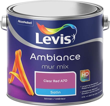 Levis - Ambiance Mur Satin Mix - Clear Red A70 - Mengverf - 2,5 L