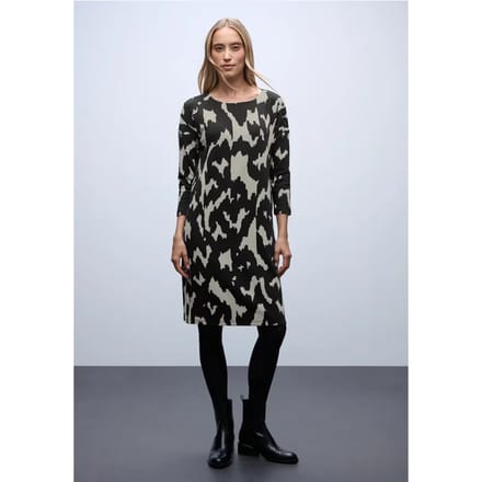Jacquard jurk met knopen