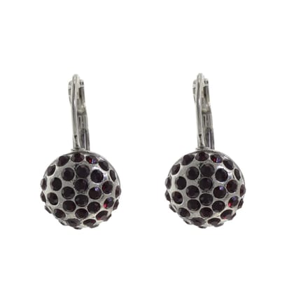 Behave - Oorbelhangers dames - Zilverkleur rood accent - Retro stijl