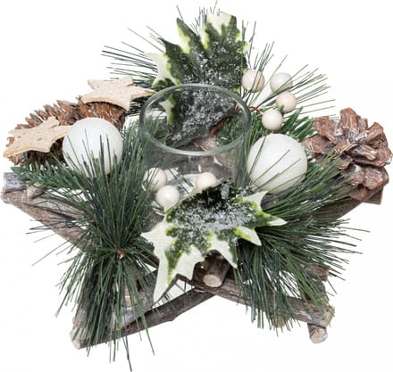 JJA - Theelichthouder bosster 20 cm kerstdecoratie