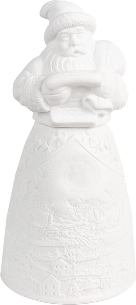 Clayre & Eef Kerstdecoratie met LED-verlichting Kerstman Ø 9x19 cm Wit Porselein