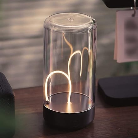 Draagbare bureaulamp met sfeerverlichting, magnetische gloeidraad, draadloze oplaadbare nachtlamp grijs