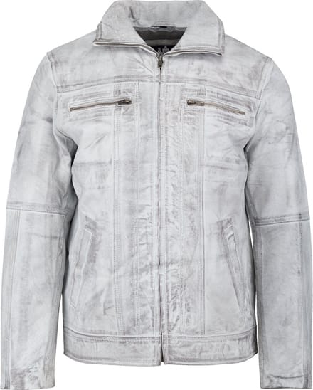 Urban 5884® - Calvin - Heren - Lams Leren Jack - Casual Jas - Grijs - Maat XL