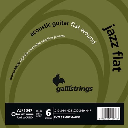 Galli AJF1047 Flat Bronze 80/20 Flatwound Akoestische Gitaarsnaren (10-47) Extra Light
