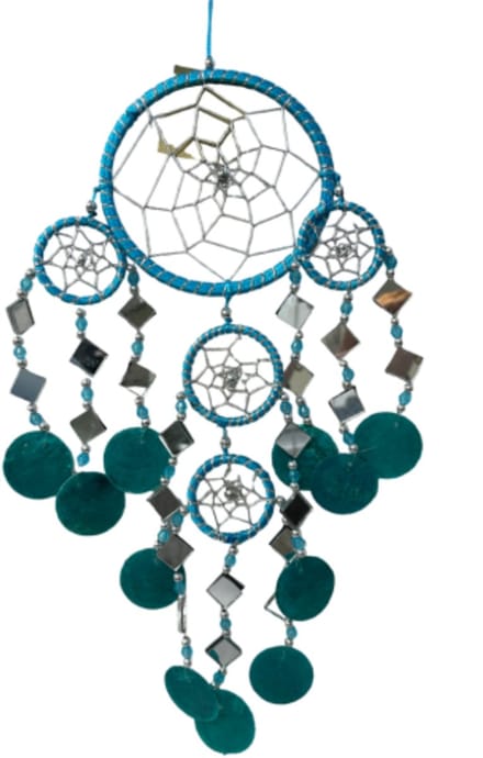Dromenvanger spiegel-schelp 11CM - Turquoise