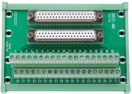 Dailygoody - DB37-M6 Terminal Block - Bevestiging op Rail - Compact en Functioneel - Professioneel - Terminal Block Connector - Geschikt voor Elektro...