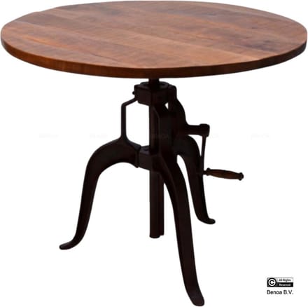 Bartafel Crank rond mangohout verstelbaar 75 cm