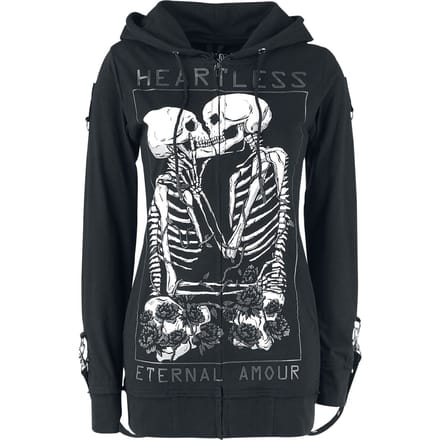 Heartless Karin Hood Dames Vest met capuchon - zwart - 3XL