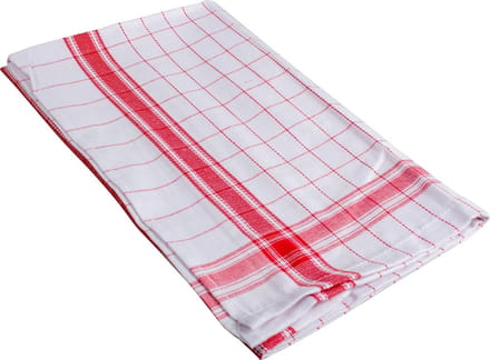 Handdoek Adalynne | ft 50 x 70 cm | geruit | rood | pak van 3 stuks