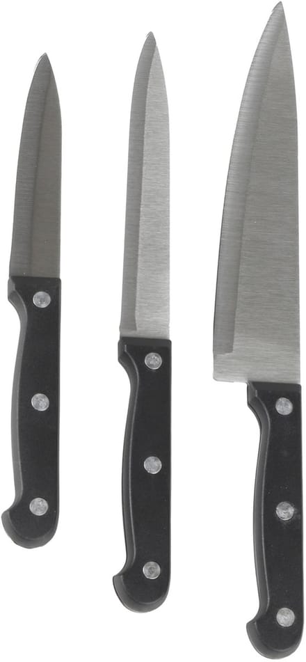 Urban Living Keukenmessen / koksmessen set - 3x stuks - RVS - scherpe messen