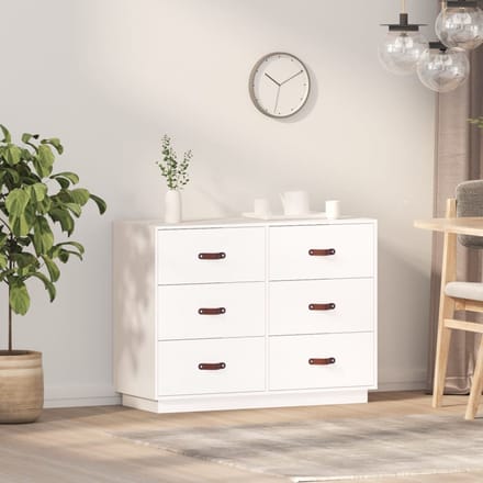 vidaXL - Dressoir - 100x40x75 - cm - massief - grenenhout - wit
