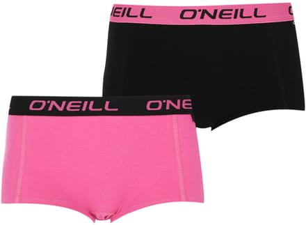 O'Neill dames boxershorts 2-pack - pink black - maat L