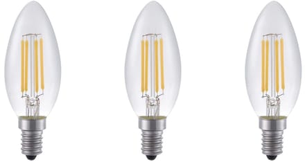 SPL E14 LED Lamp 4W Dimbaar - CRI 90 - Extra Warm Wit - 2500K - LED Filament Kaars C35 - Vervangt 33W - 3 Stuks