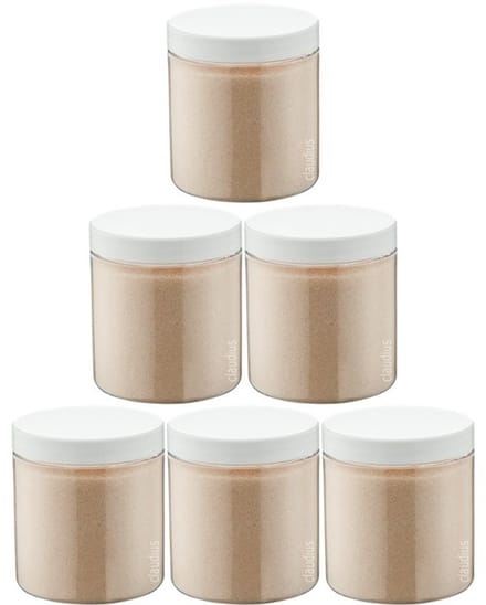 Scrubzout Amandel - 300 gram - Pot met witte deksel - set van 6 stuks - Hydraterende Lichaamsscrub