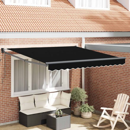 vidaXL - Uitschuifbare - luifel - Zwart - 300 - x - 250 - x - 165 - cm