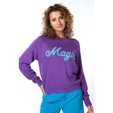 EsQualo Sweater “magic” Intarsia Deep Lavender Größe: S | Pullover Outlet | Damen