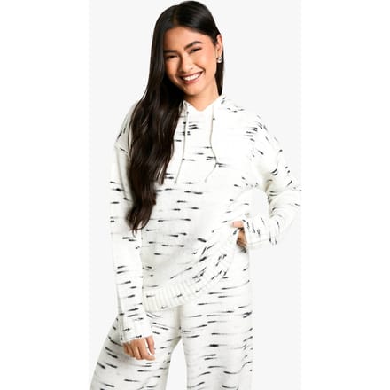 boohoo Dames Zachte gebreide Marl Oversized Gebreide Hoody | Ecru | Maat: Medium