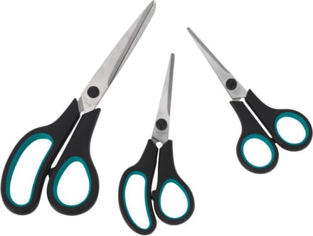Excellent Houseware scharen/scharenset - 3 formaten - blauw - 14/15/21 cm
