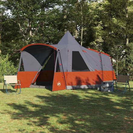 vidaXL - Teepee - Tent - 8-Persoon - 8-persoons - Grijs - en - Oranje