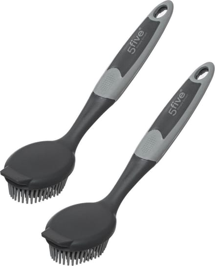 5Five Afwasborstel Superior - 2x - ronde kop 24 cm - rubber - Afwassen - Schoonmaken