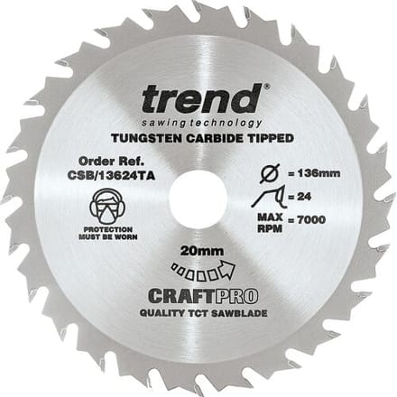 Trend cirkelzaagblad 136x20mm 24T