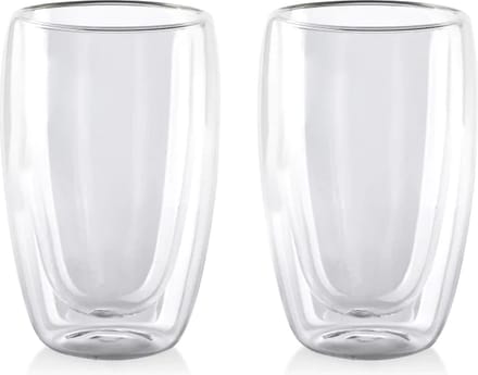 Glozini Dubbelwandig Koffieglas - 450ml - Set van 2 - Dubbelwandig Glas